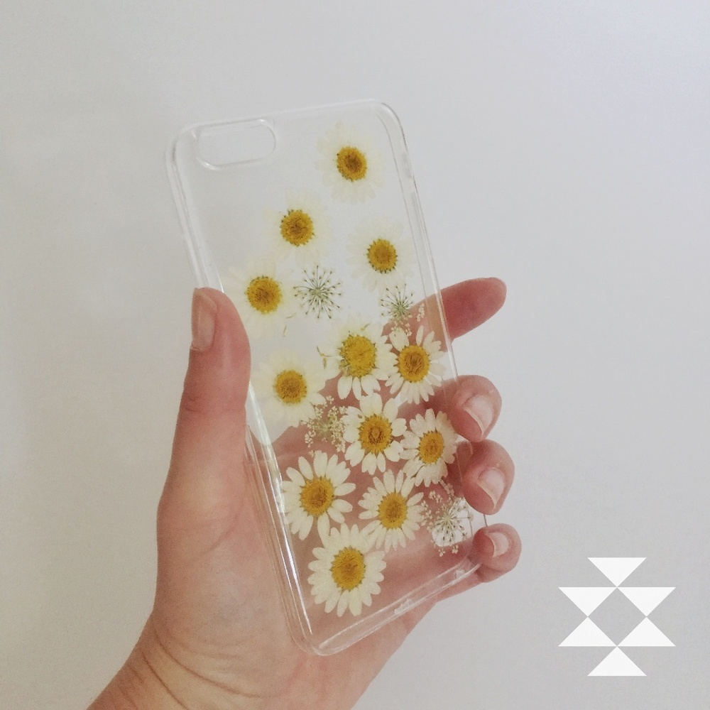 Dried Pressed Flower Daisy Silicone Phone Case NEW